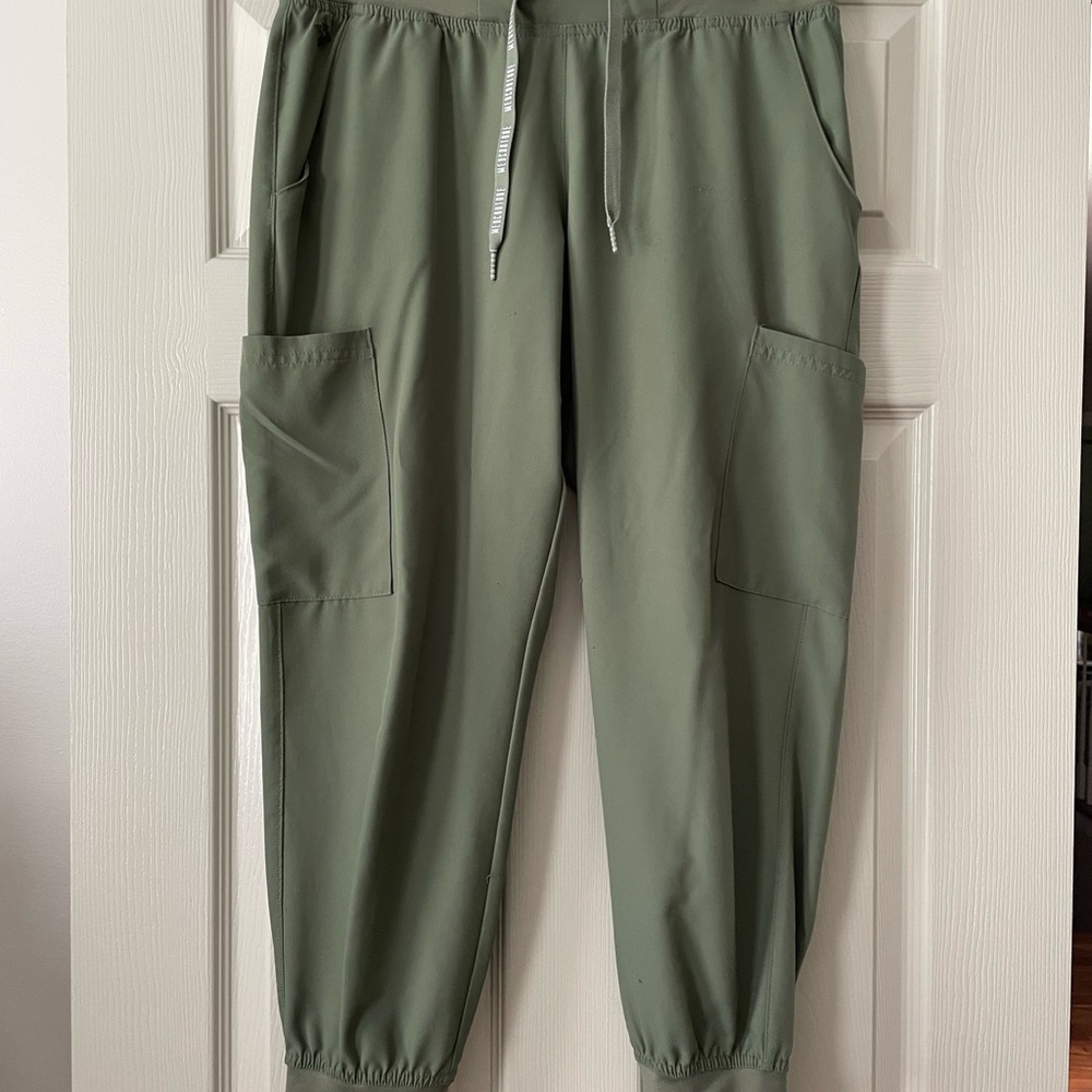 Med Couture Olive Green Cargo Jogger Track Pants